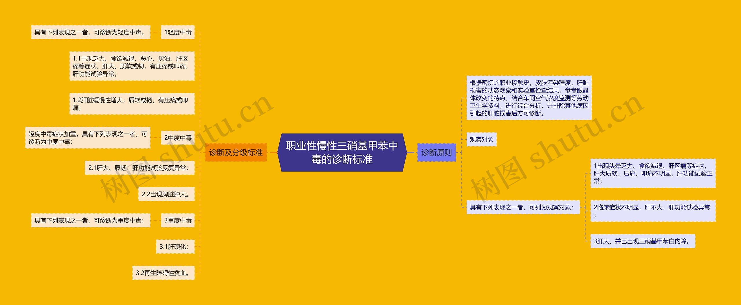 职业性慢性三硝基甲苯中毒的诊断标准思维导图