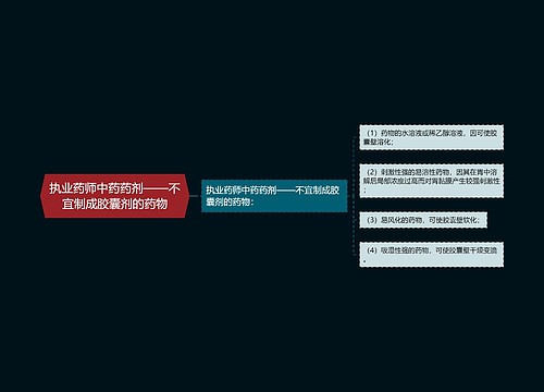 执业药师中药药剂——不宜制成胶囊剂的药物