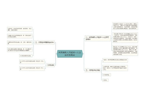 共同借款人只起诉一人之后可否再诉