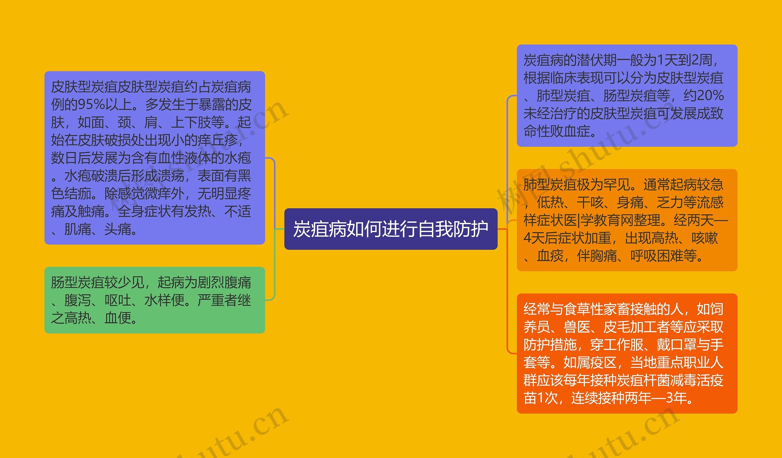 炭疽病如何进行自我防护思维导图