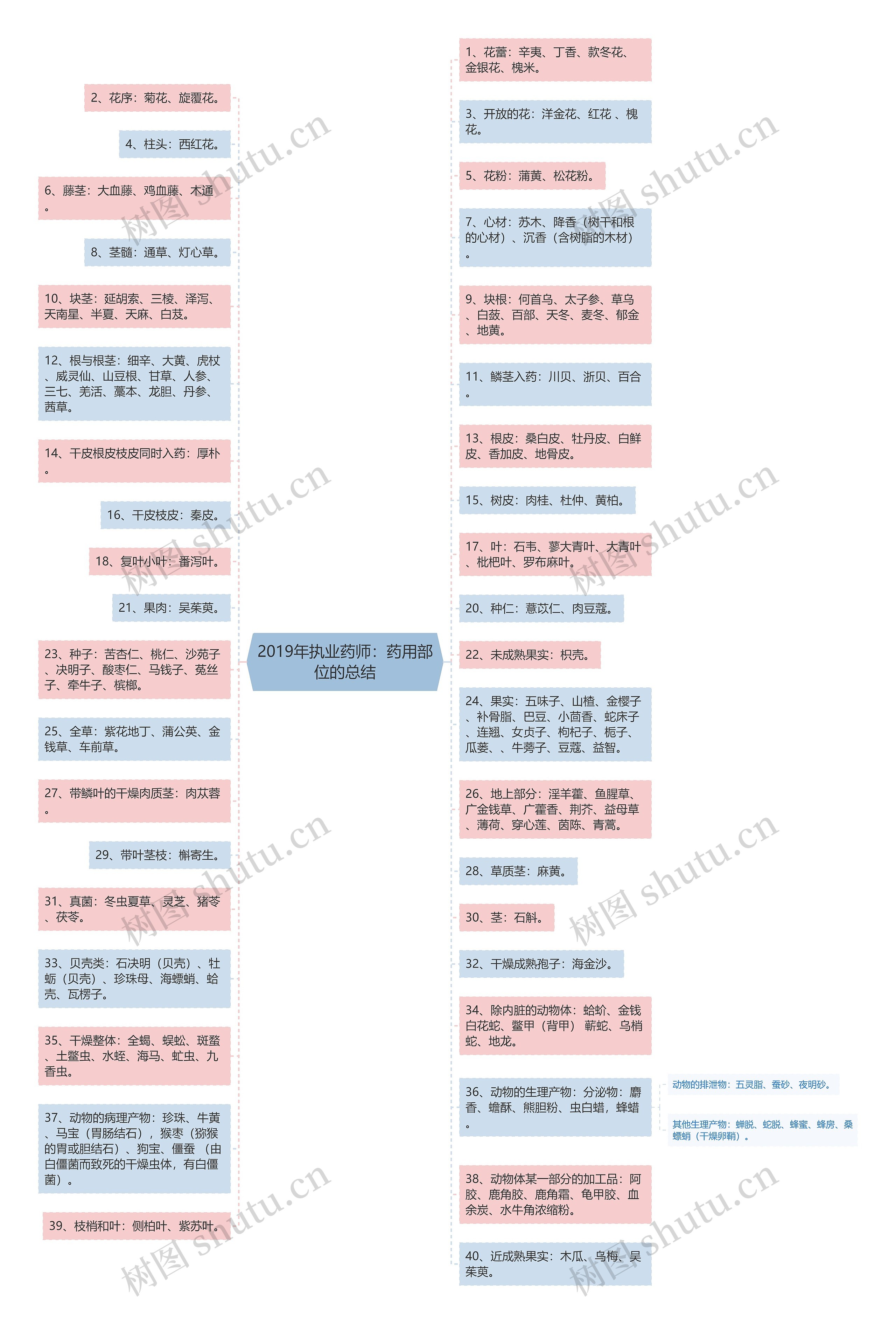 2019年执业药师:药用部位的总结 2019年执业药师:药用部位的总结