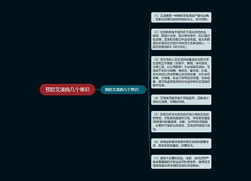 预防艾滋病几个常识