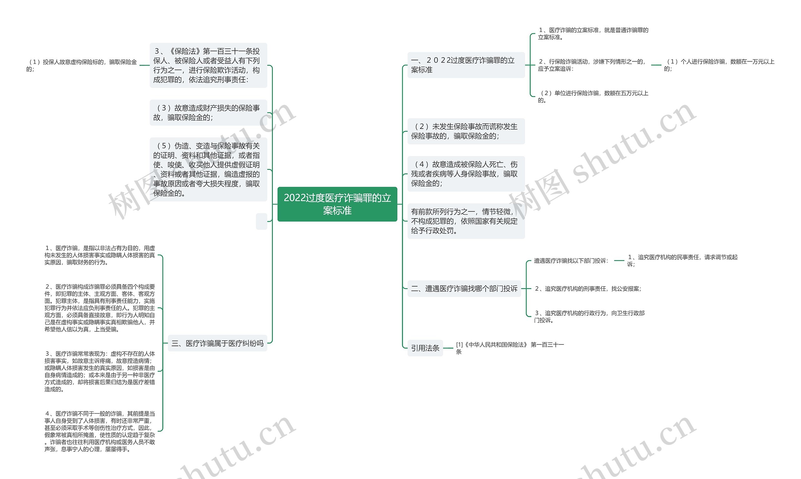 2022过度医疗诈骗罪的立案标准思维导图