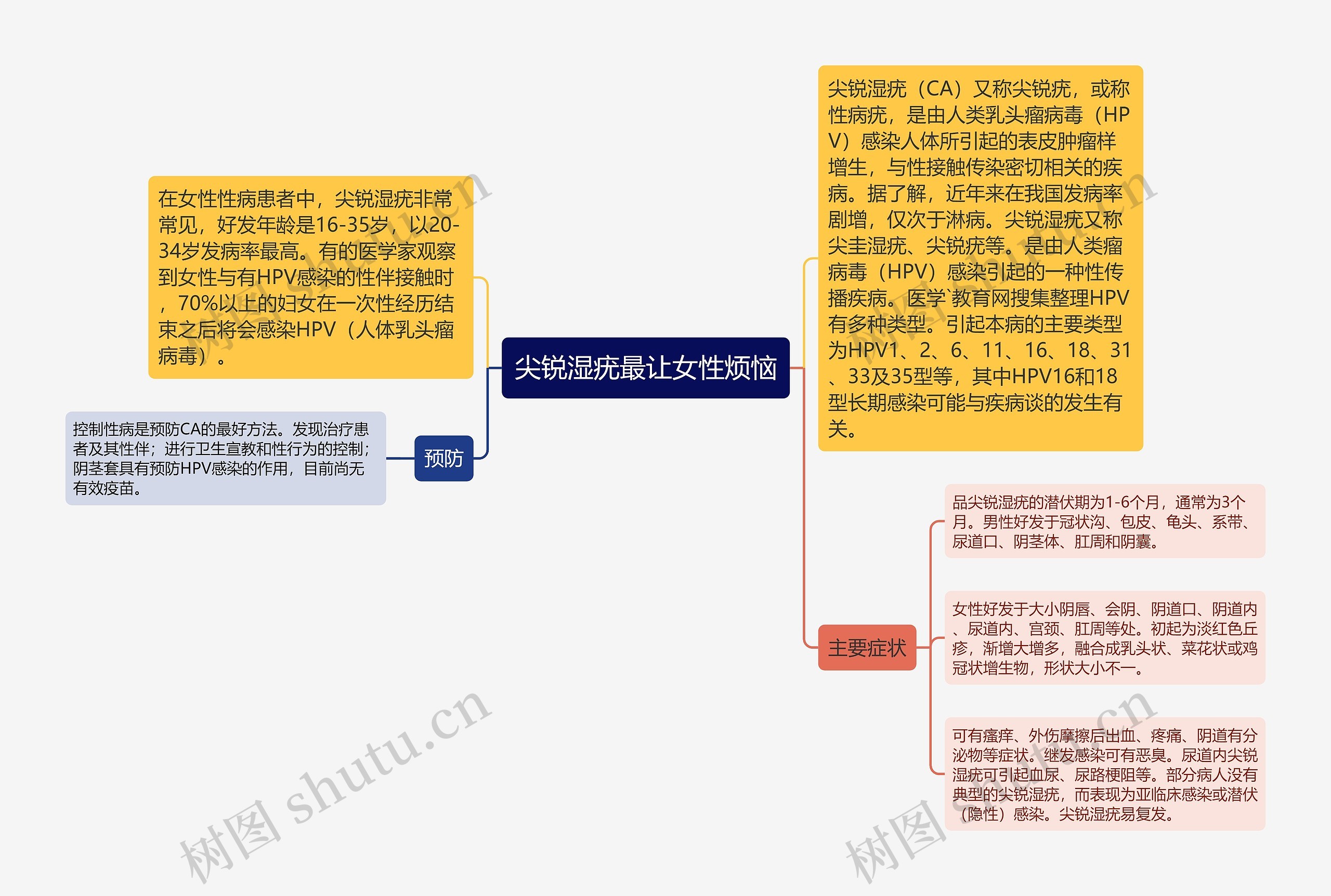 尖锐湿疣最让女性烦恼思维导图