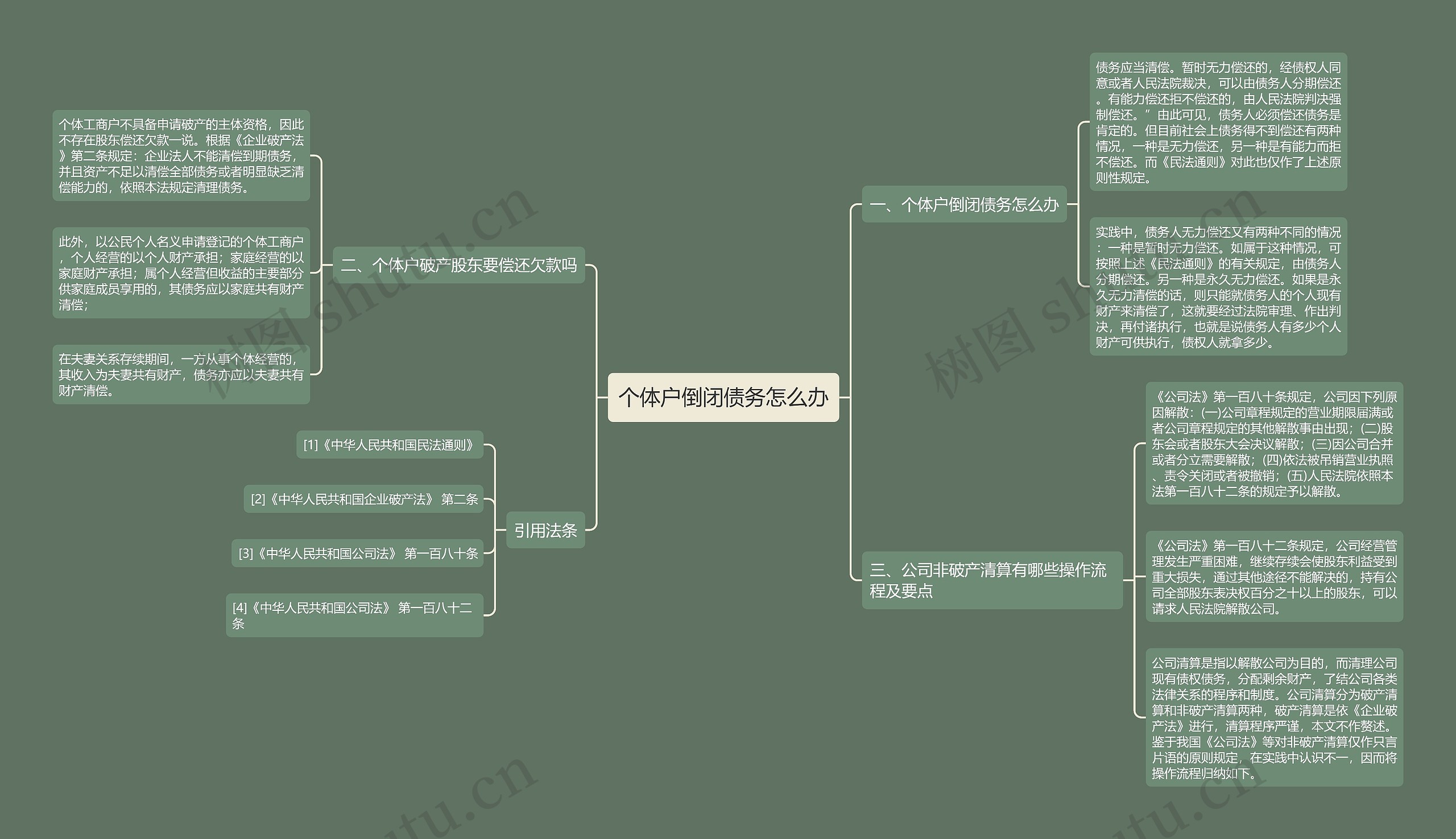 个体户倒闭债务怎么办思维导图