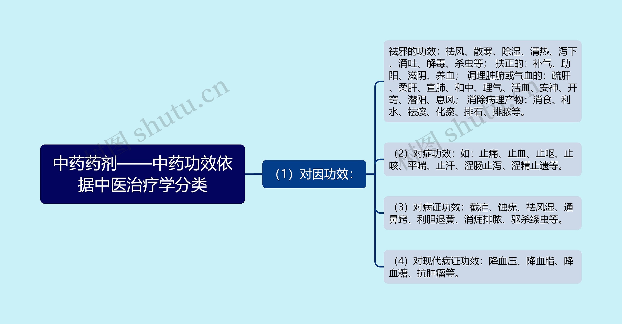 中药药剂——中药功效依据中医治疗学分类思维导图