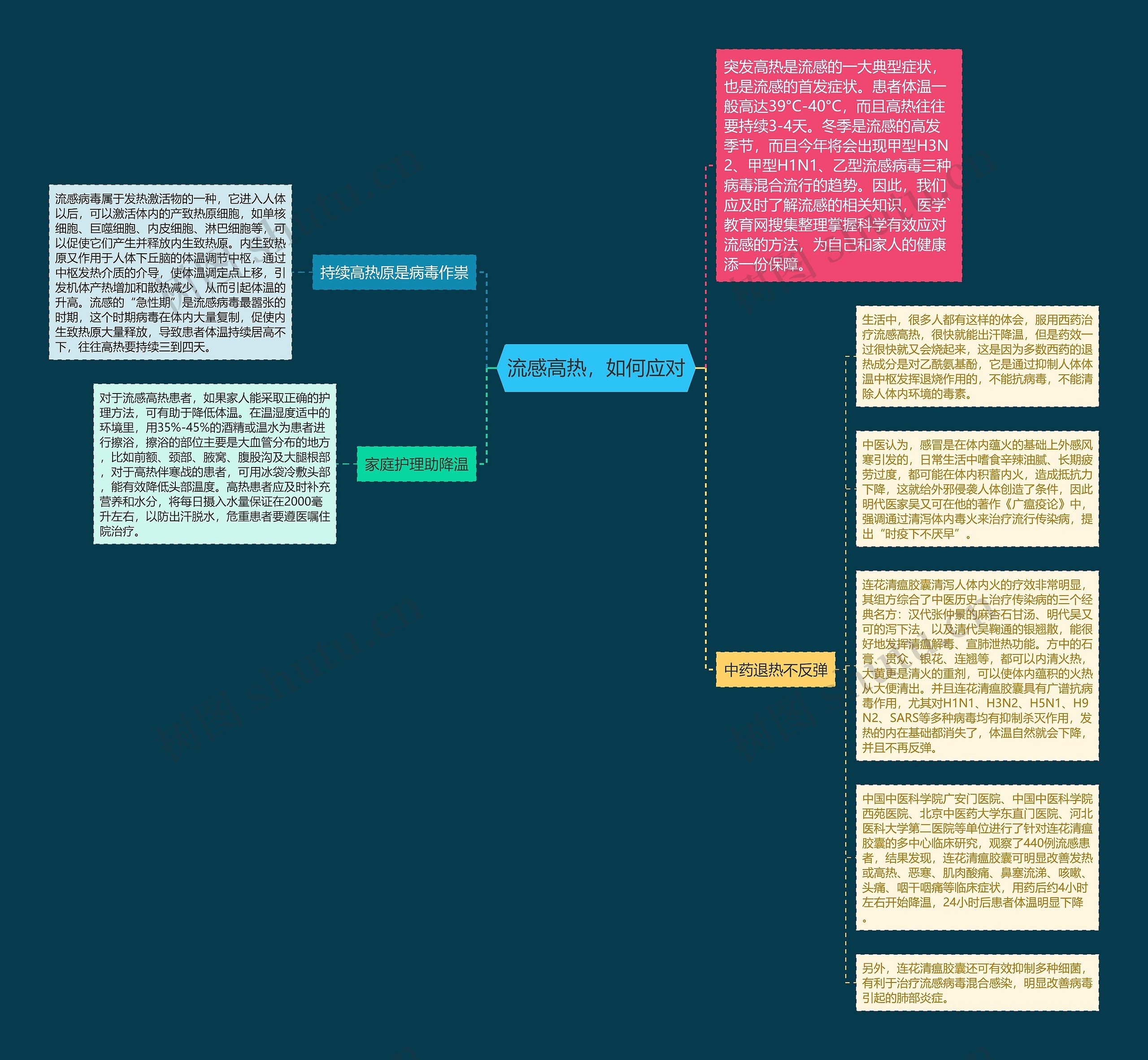 流感高热，如何应对思维导图
