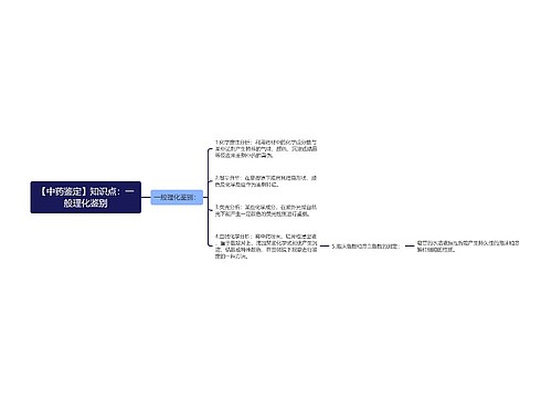 【中药鉴定】知识点：一般理化鉴别