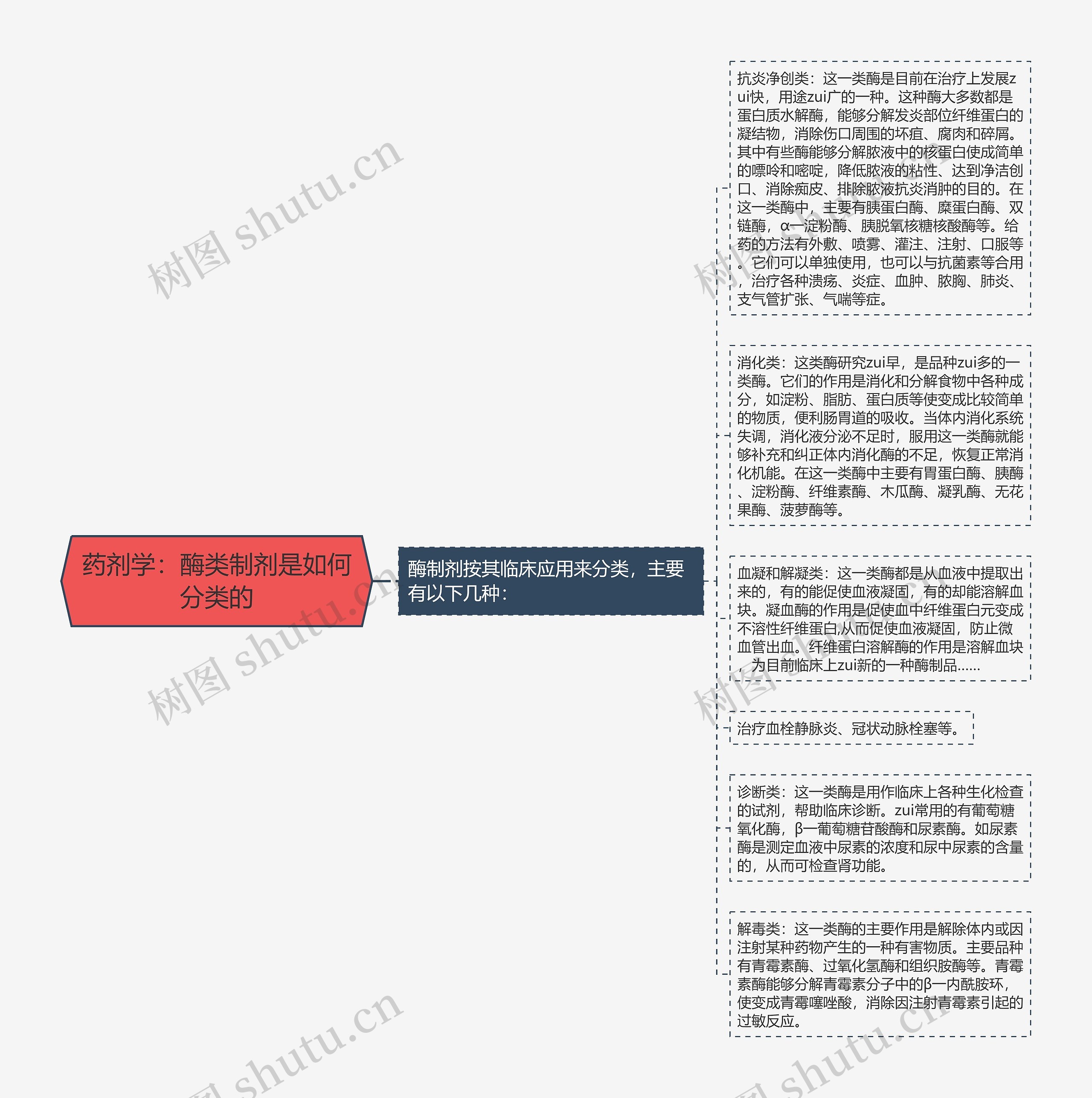 药剂学：酶类制剂是如何分类的思维导图