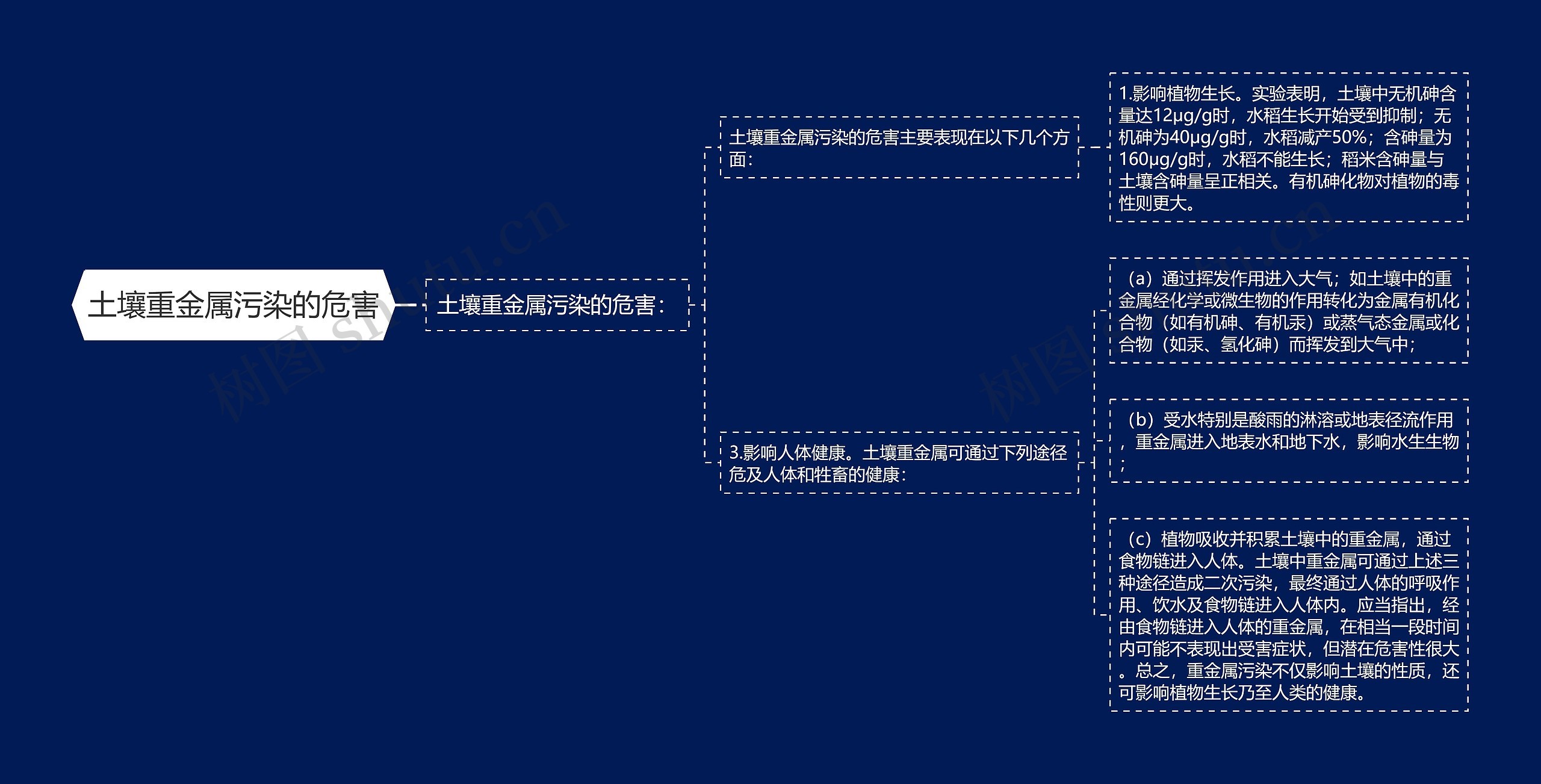 土壤重金属污染的危害思维导图