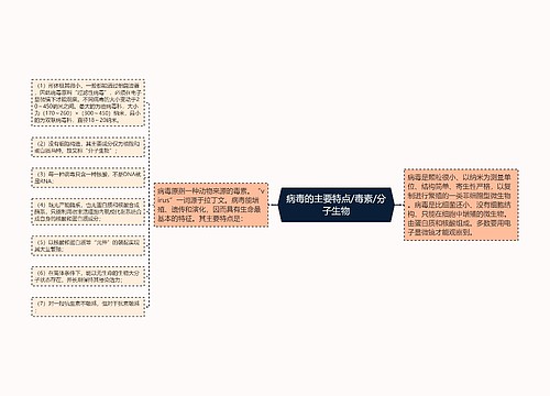 病毒的主要特点/毒素/分子生物