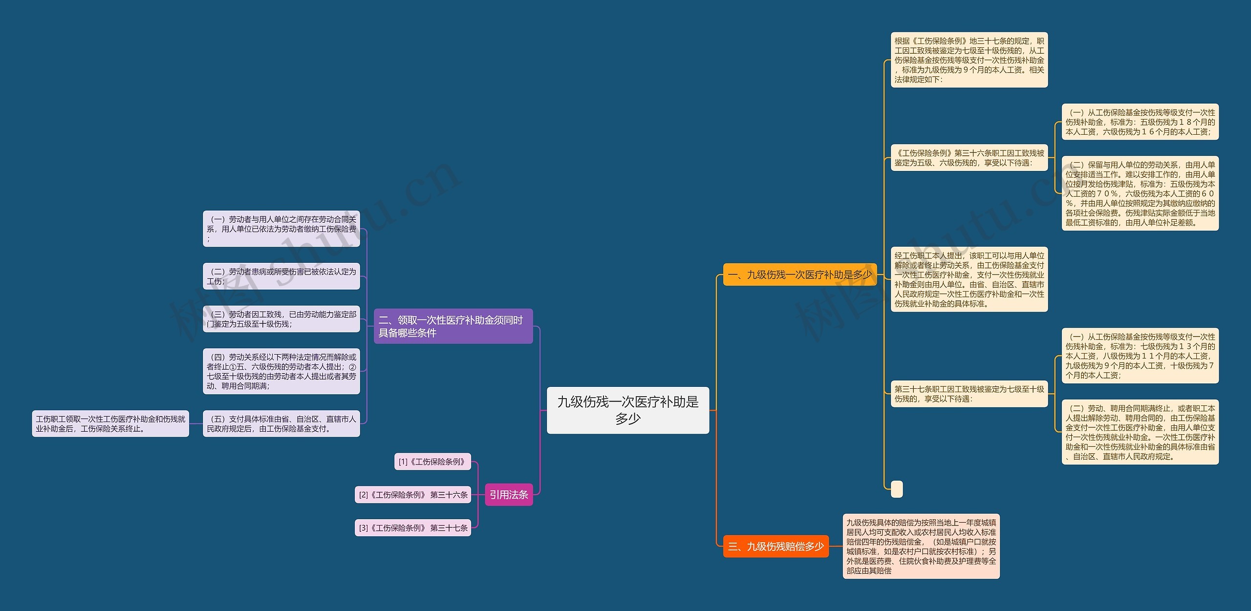 九级伤残一次医疗补助是多少思维导图