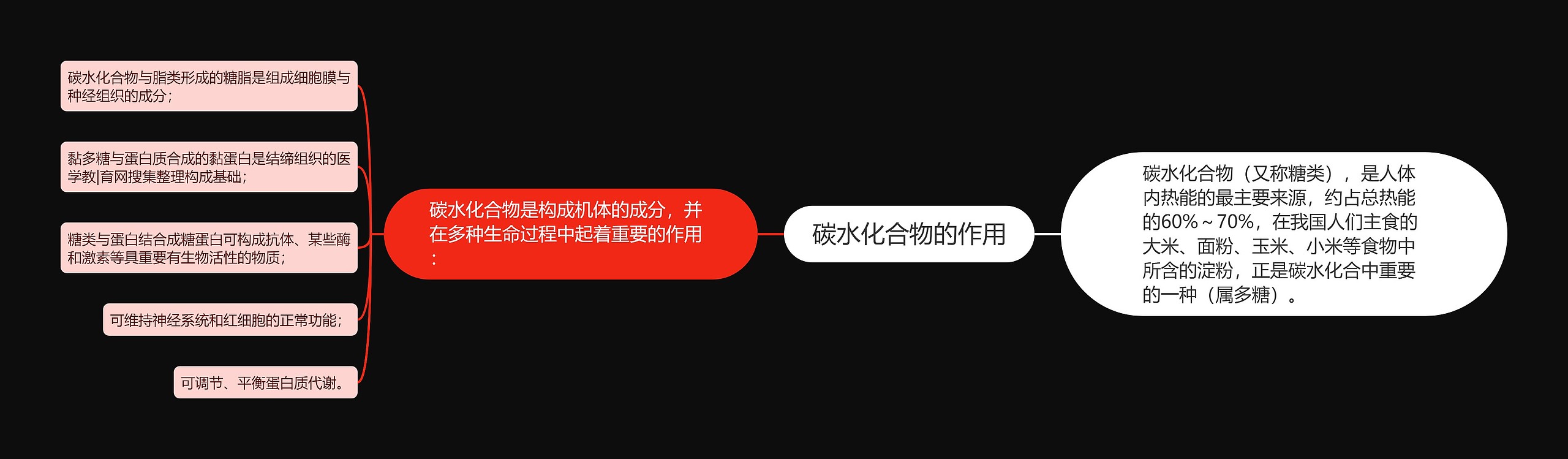 碳水化合物的作用思维导图