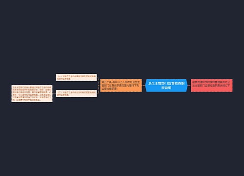 卫生主管部门监督检查职责说明