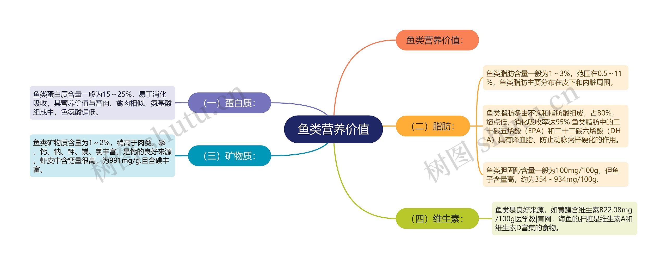 鱼类营养价值思维导图