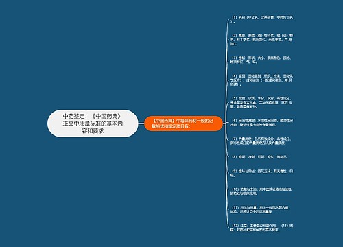 中药鉴定：《中国药典》正文中质量标准的基本内容和要求