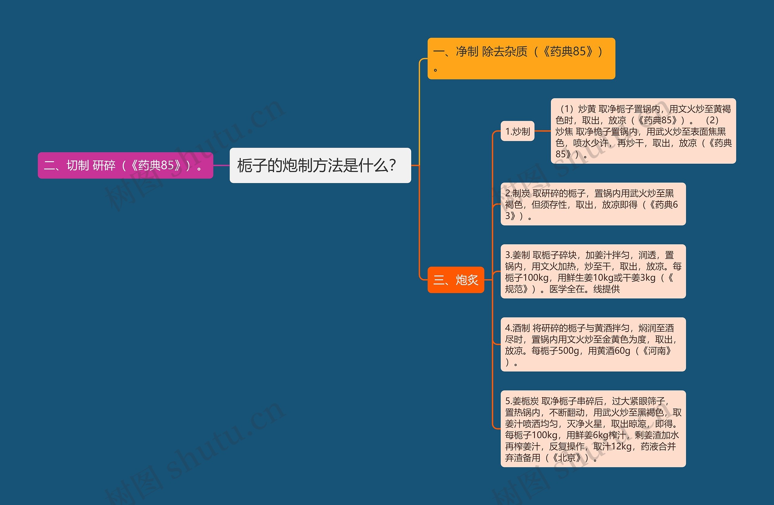 栀子的炮制方法是什么？