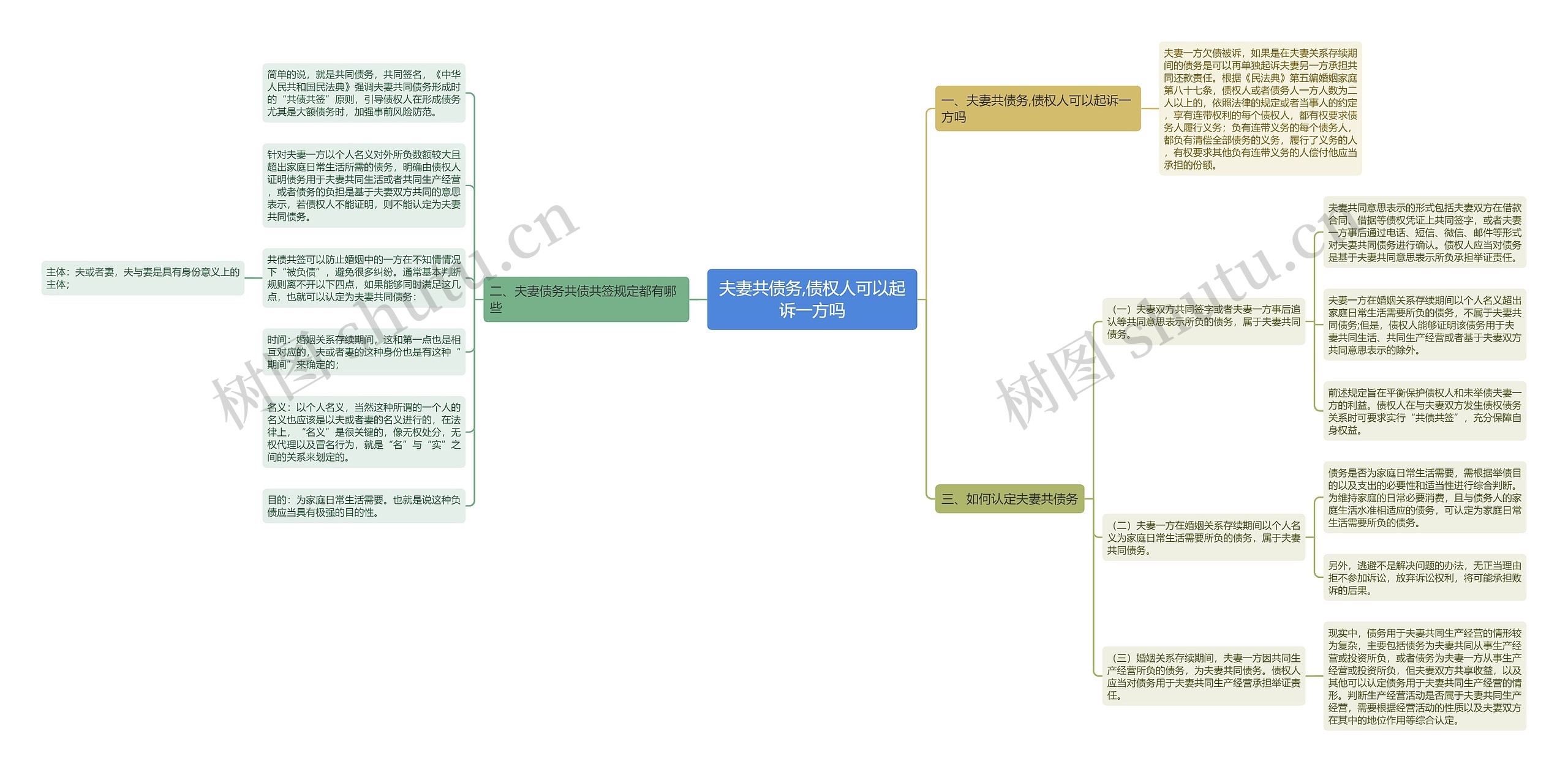 夫妻共债务,债权人可以起诉一方吗思维导图