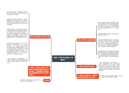 债权人有权与次债务人和解吗？