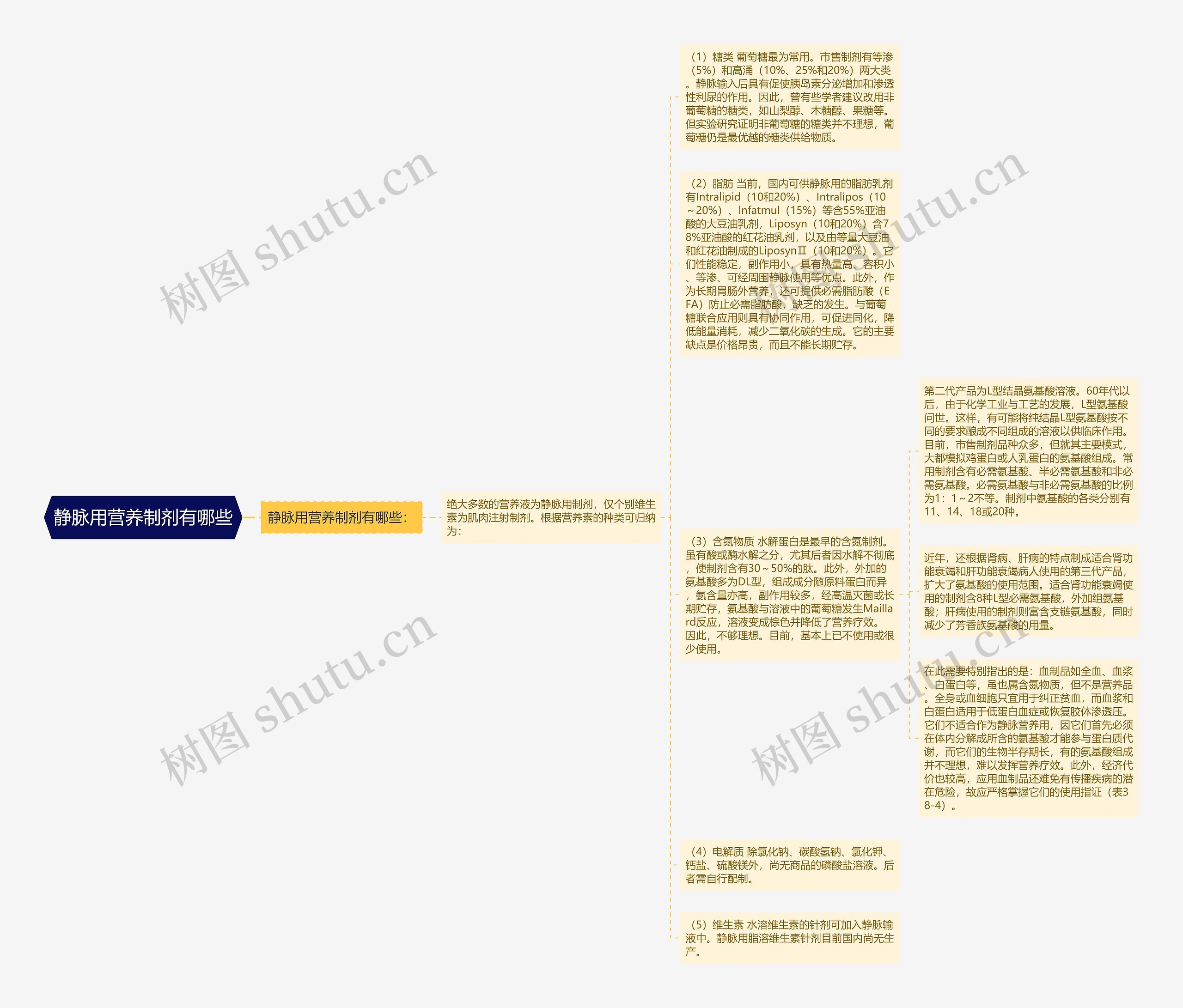 静脉用营养制剂有哪些思维导图