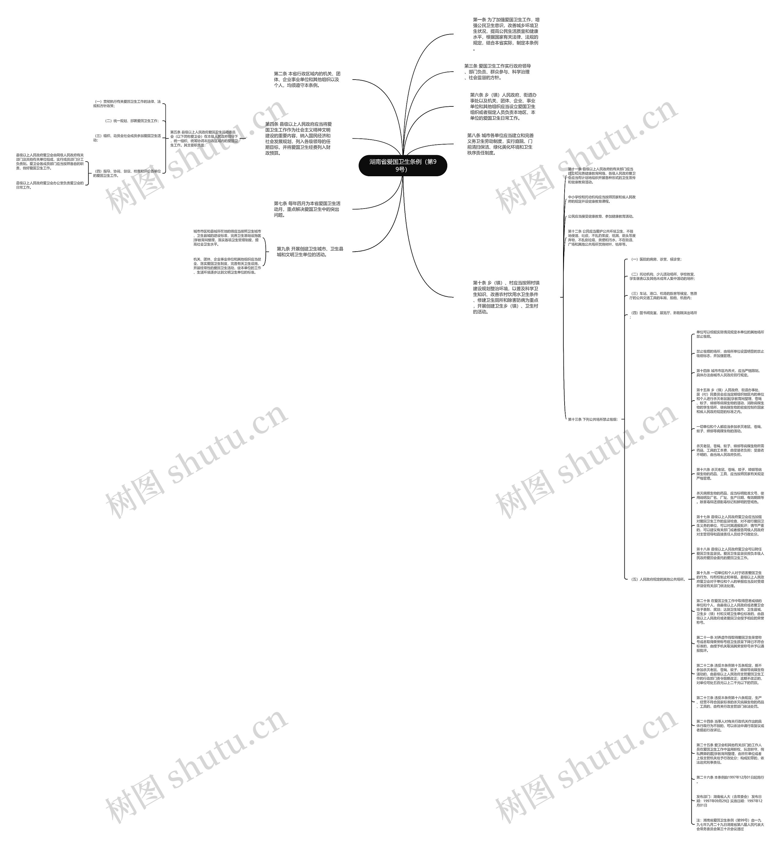 湖南省爱国卫生条例（第99号）思维导图