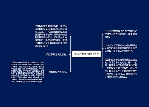 代位权的性质和特点