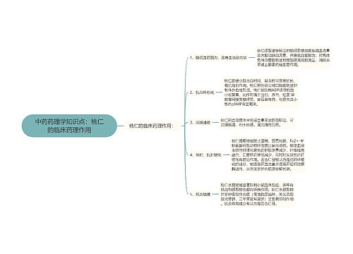 中药药理学知识点：桃仁的临床药理作用