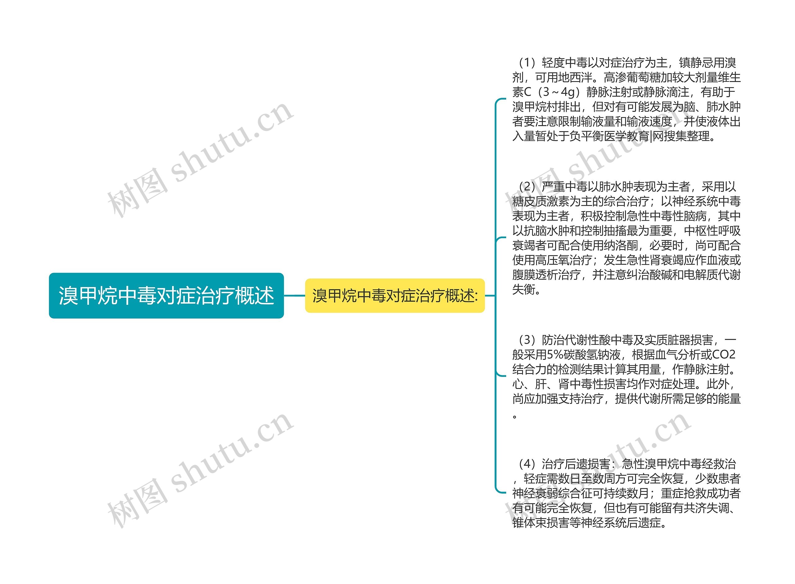 溴甲烷中毒对症治疗概述思维导图