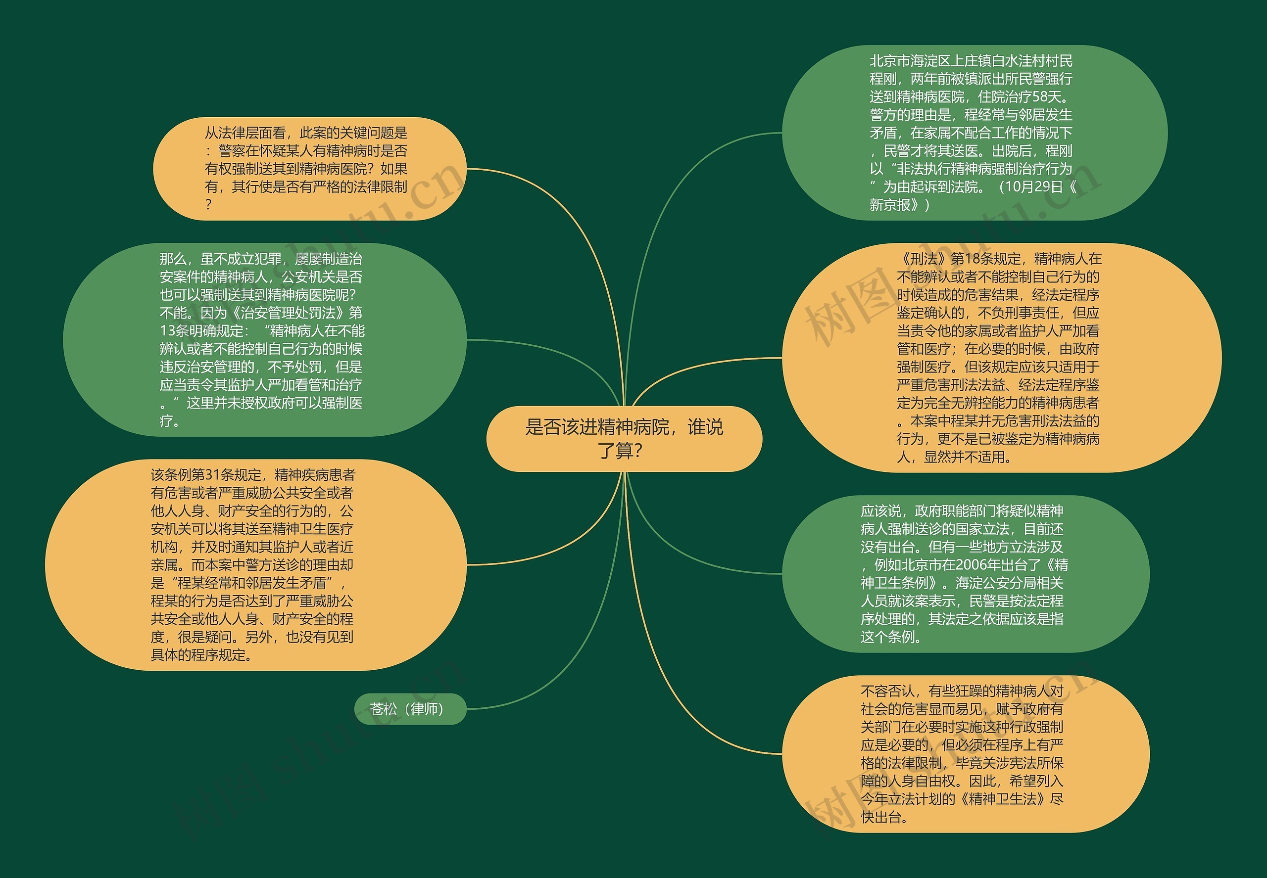 是否该进精神病院，谁说了算？思维导图