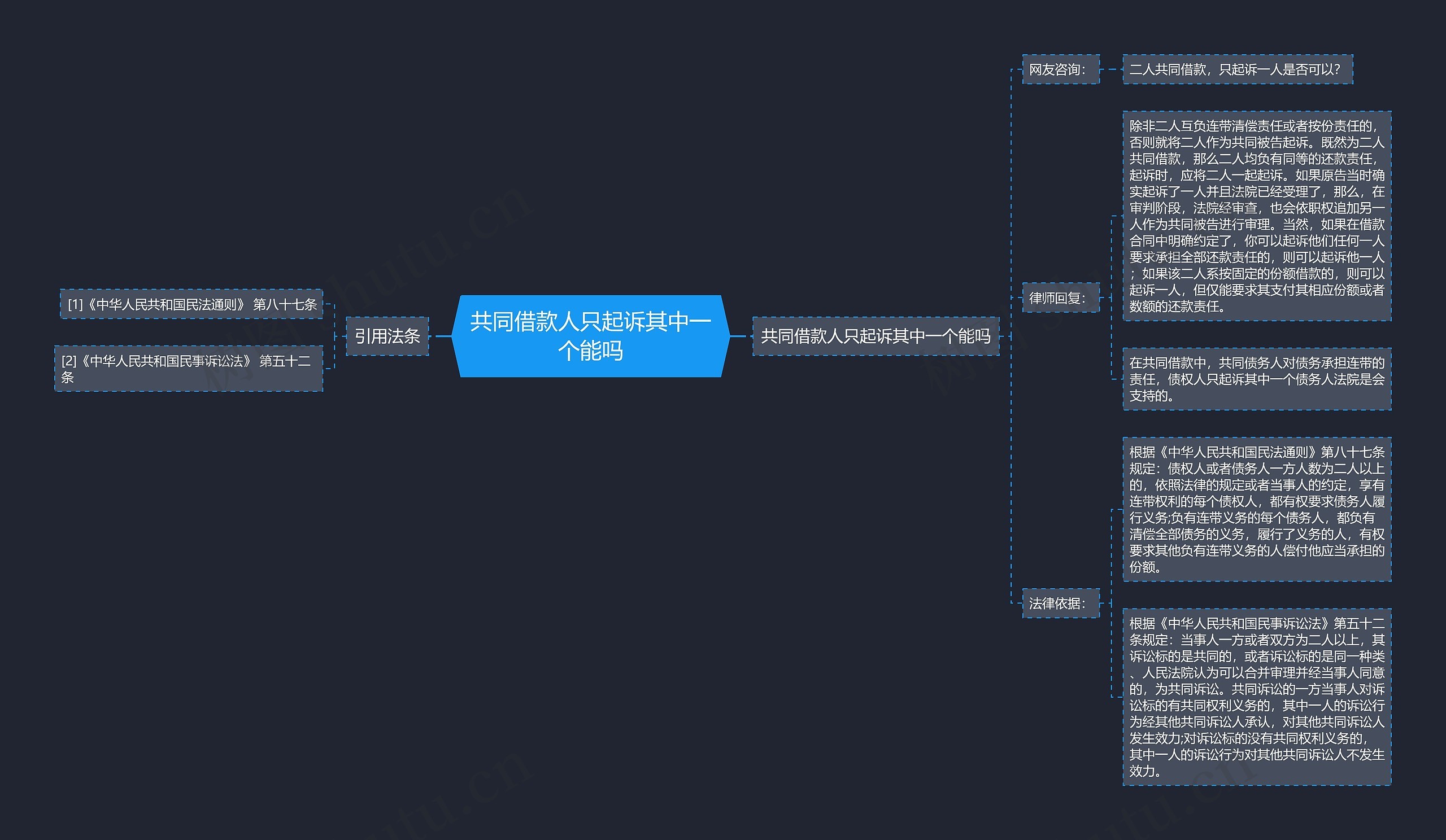 共同借款人只起诉其中一个能吗思维导图