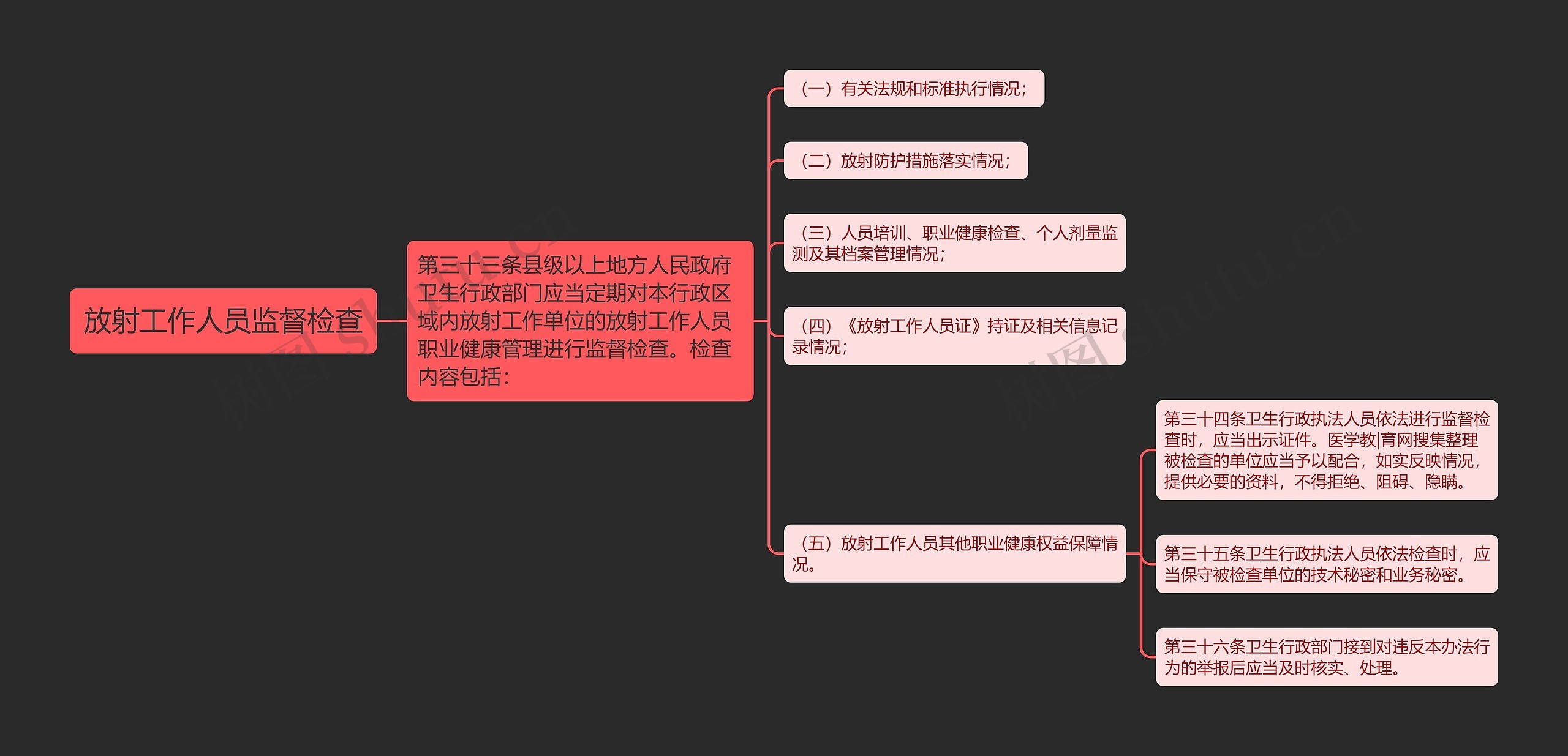 放射工作人员监督检查思维导图