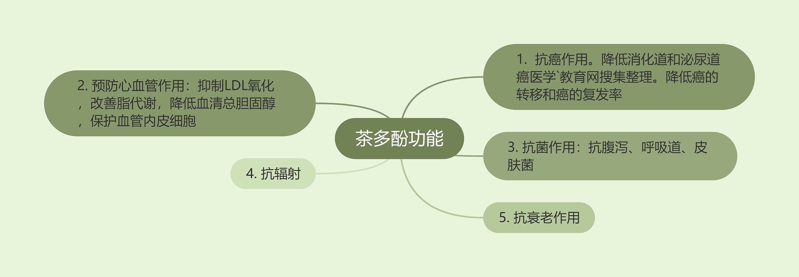 茶多酚功能思维导图