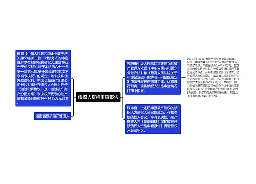 债权人资格审查报告