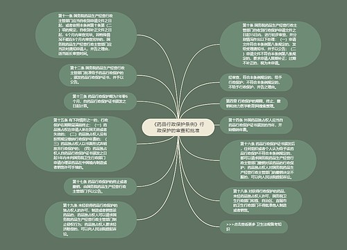 《药品行政保护条例》行政保护的审查和批准