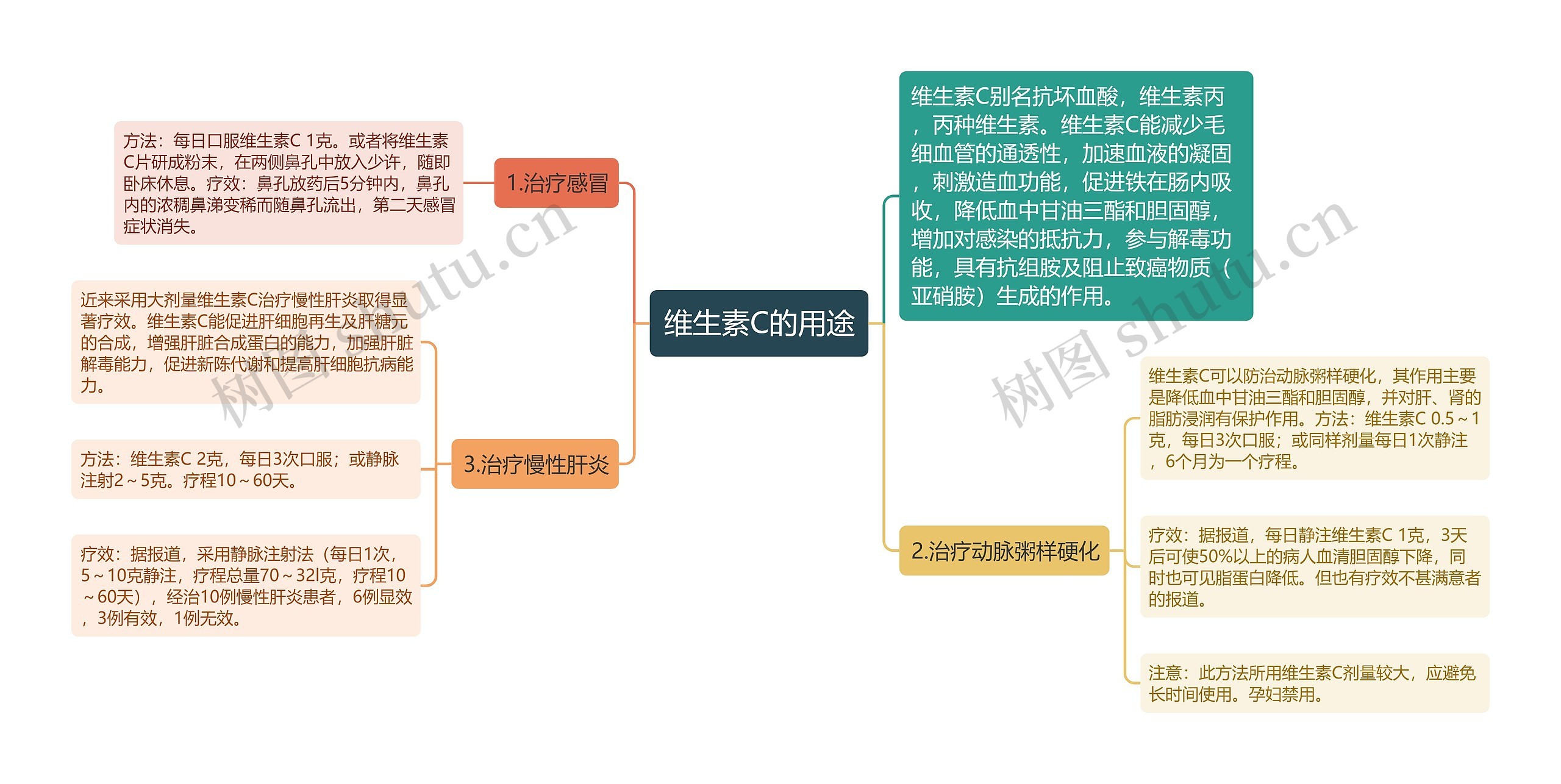 维生素C的用途思维导图