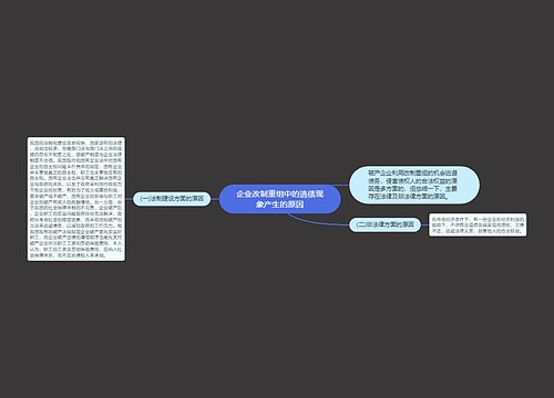 企业改制重组中的逃债现象产生的原因