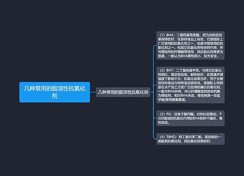 几种常用的脂溶性抗氧化剂