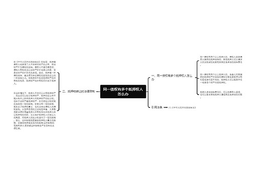 同一债权有多个抵押权人怎么办