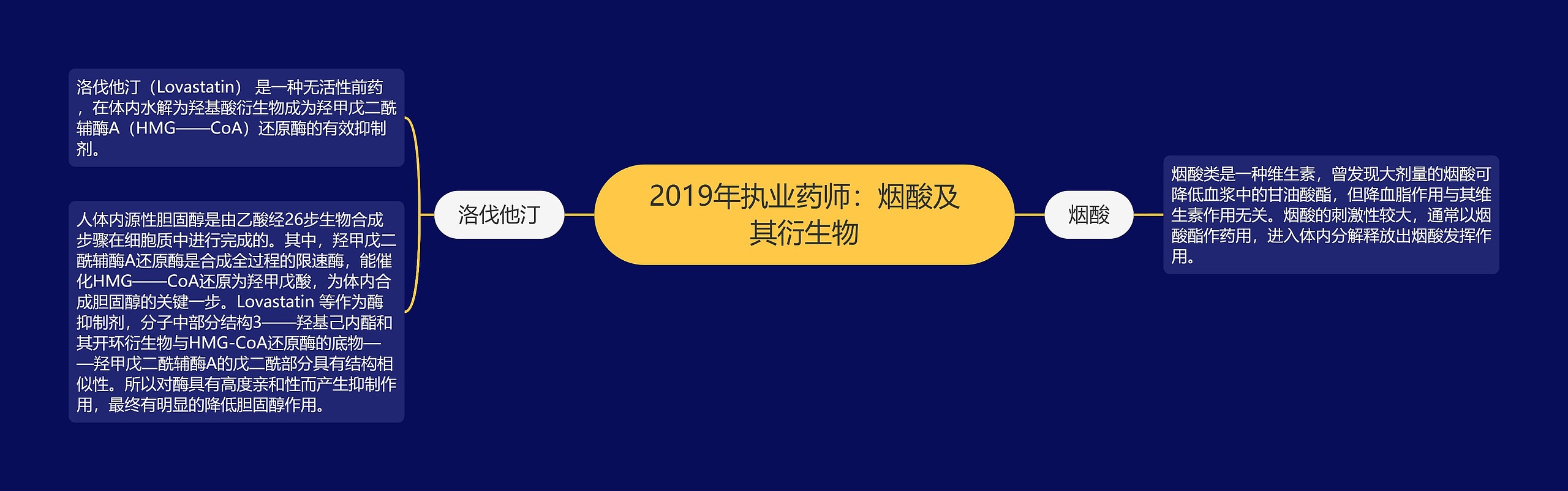 2019年执业药师：烟酸及其衍生物思维导图