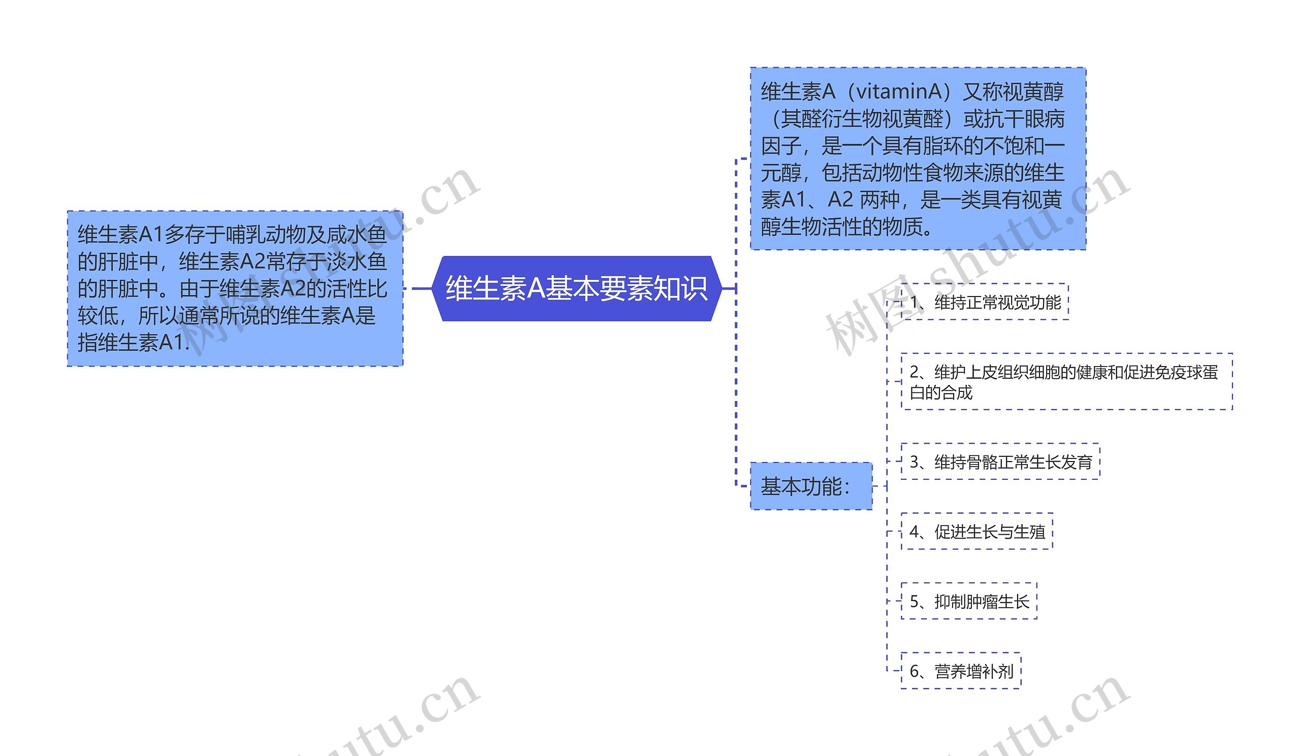 维生素A基本要素知识思维导图