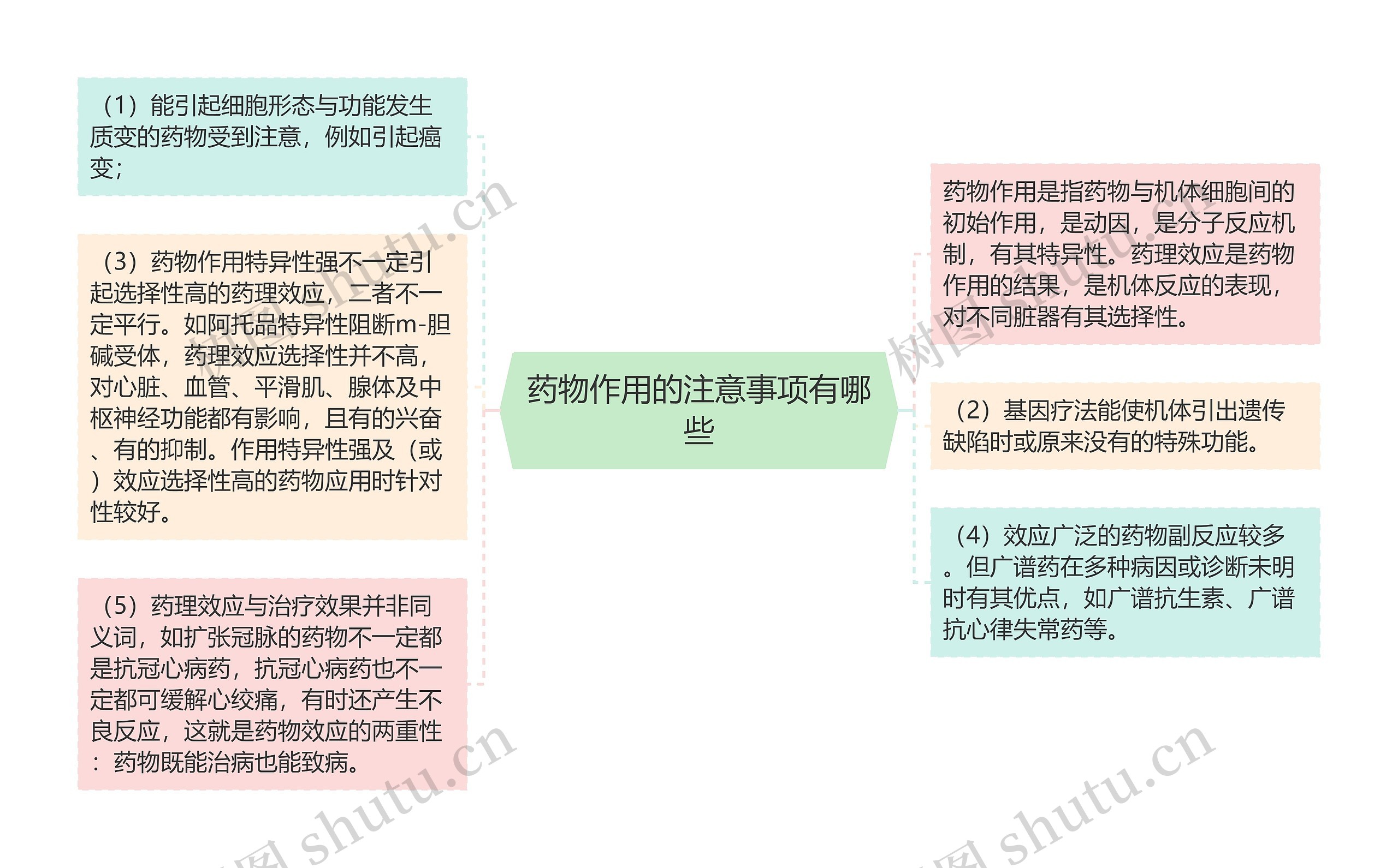 药物作用的注意事项有哪些思维导图