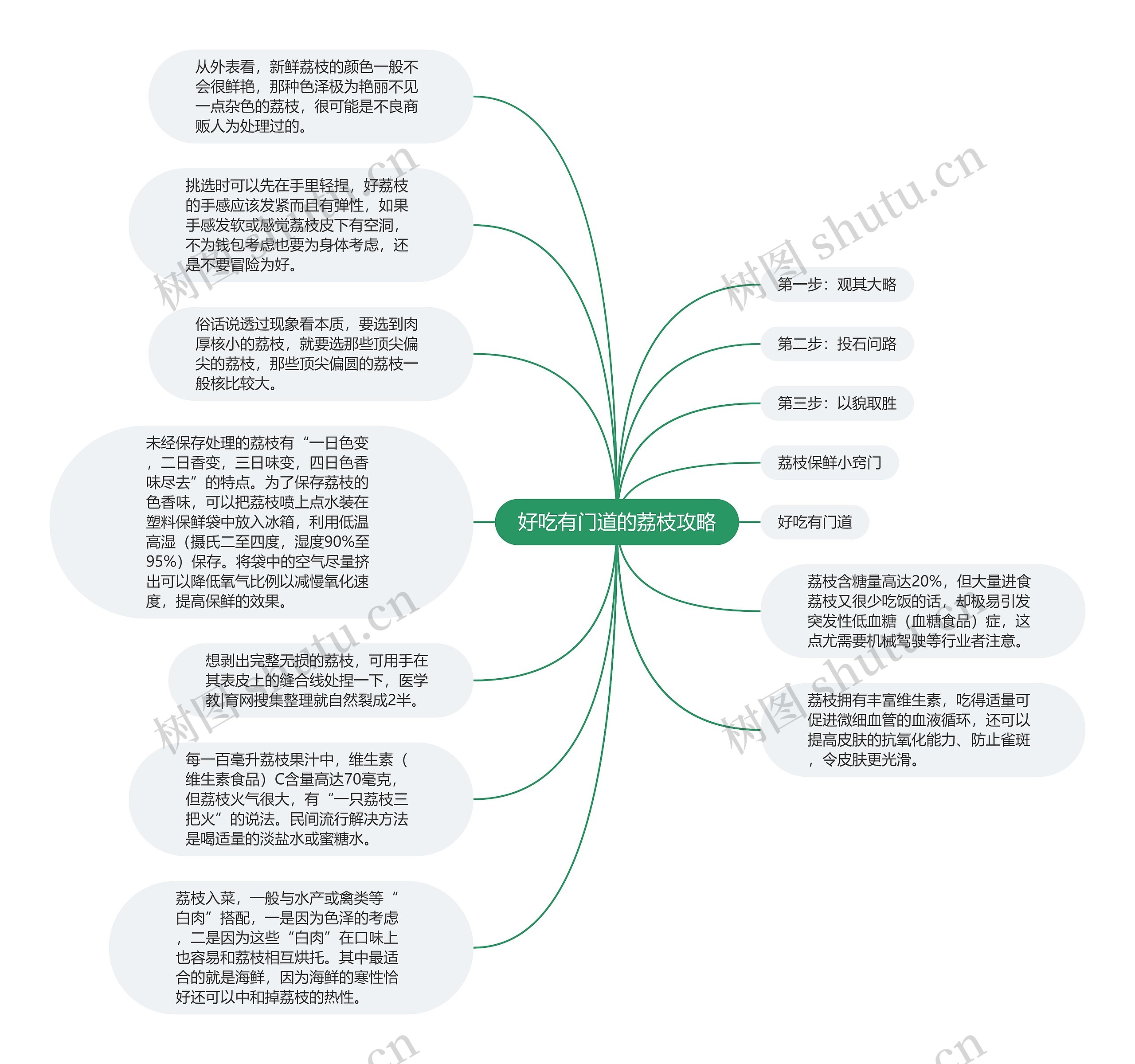 好吃有门道的荔枝攻略思维导图