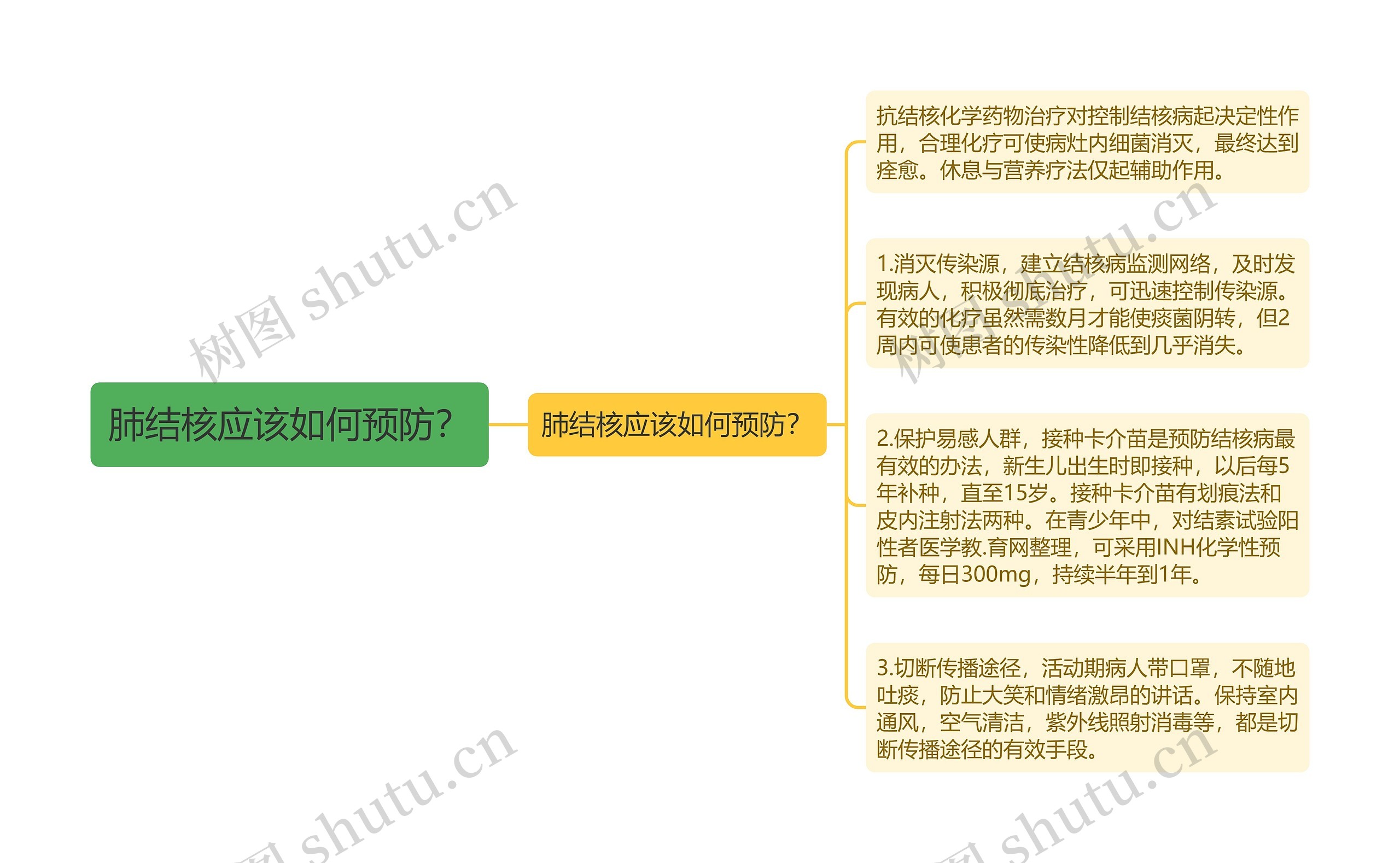 肺结核应该如何预防？思维导图