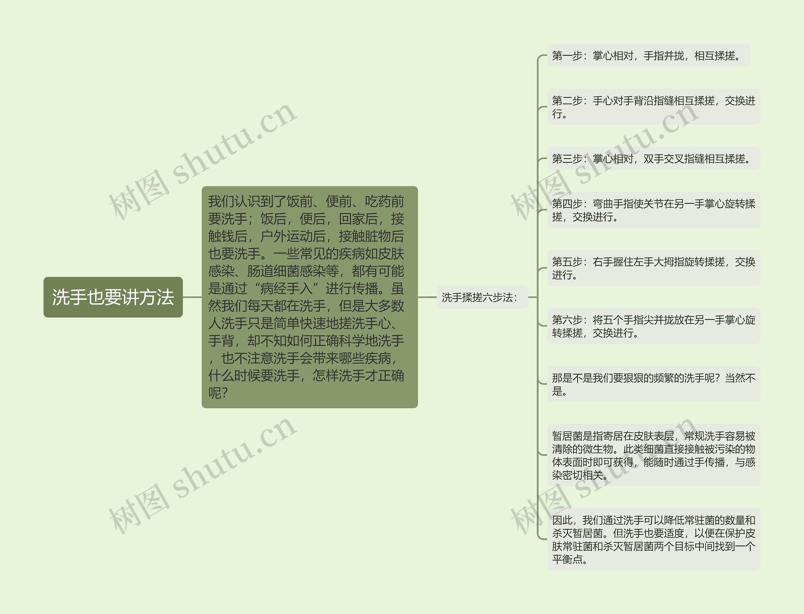 洗手也要讲方法思维导图