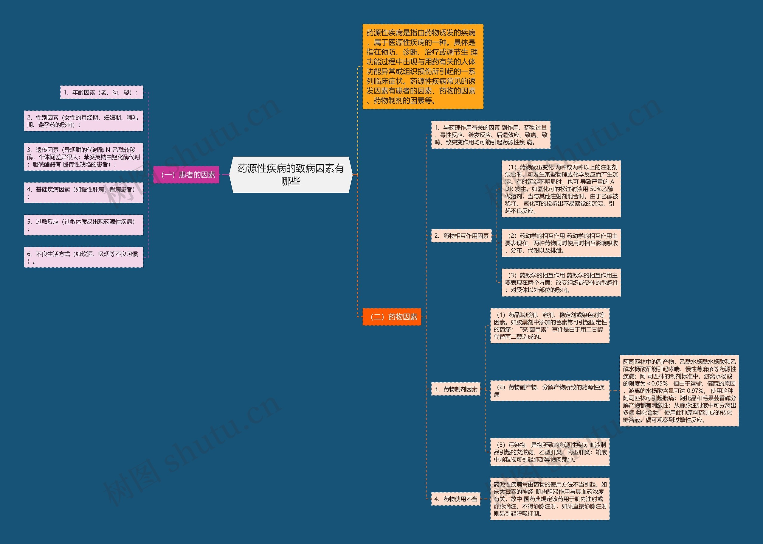 药源性疾病的致病因素有哪些思维导图