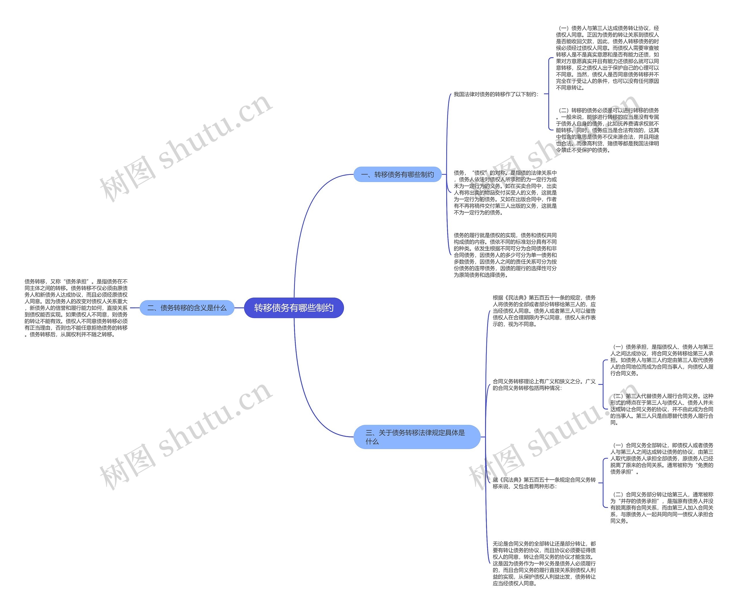转移债务有哪些制约思维导图
