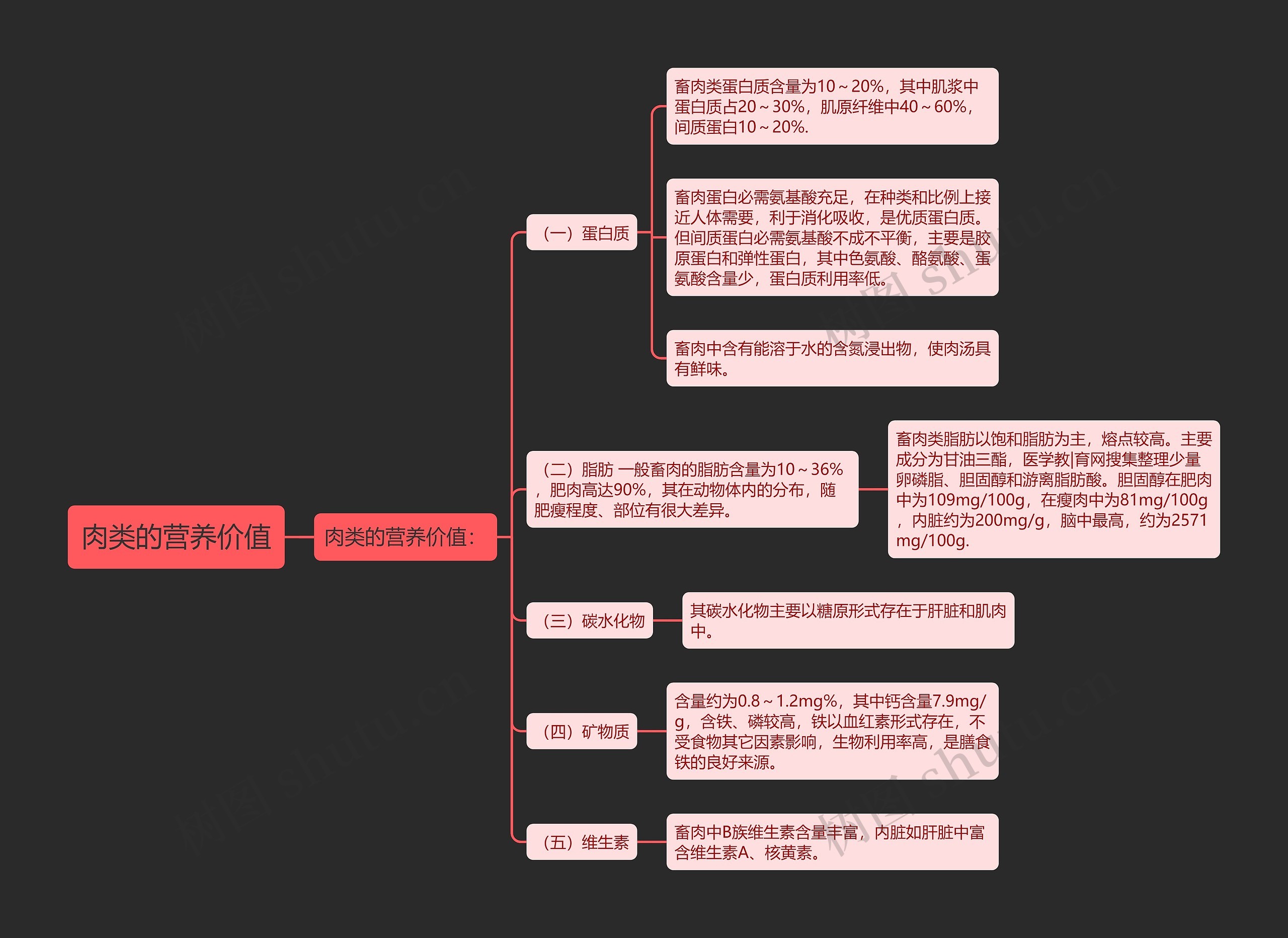 肉类的营养价值思维导图