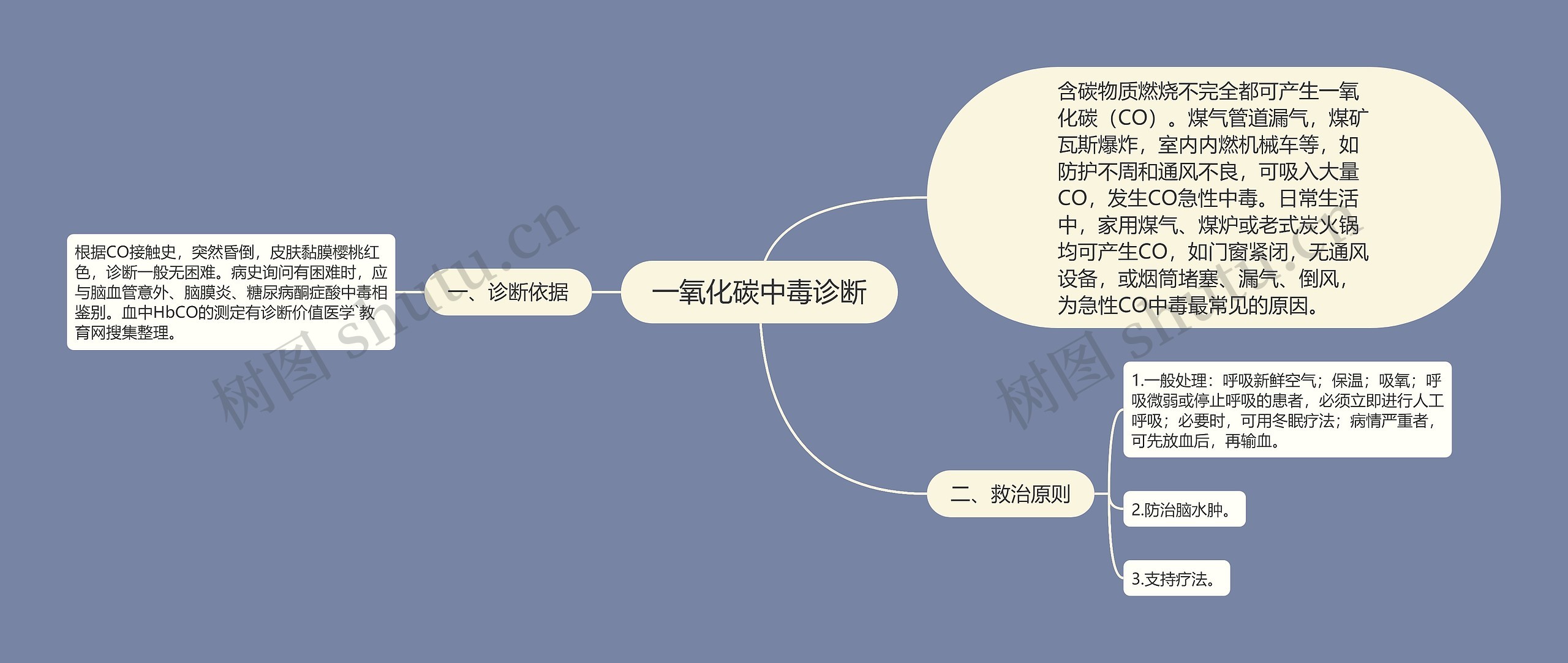 一氧化碳中毒诊断思维导图