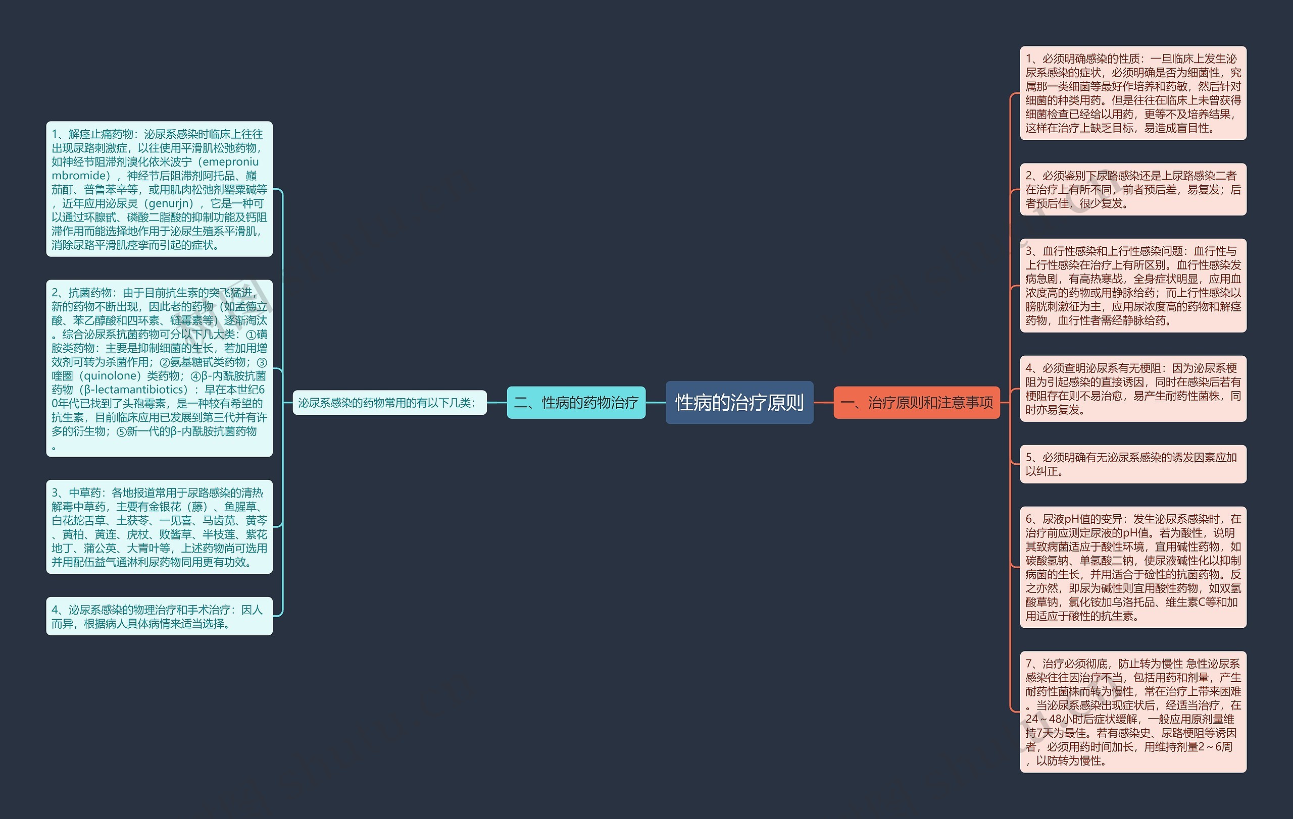 性病的治疗原则思维导图