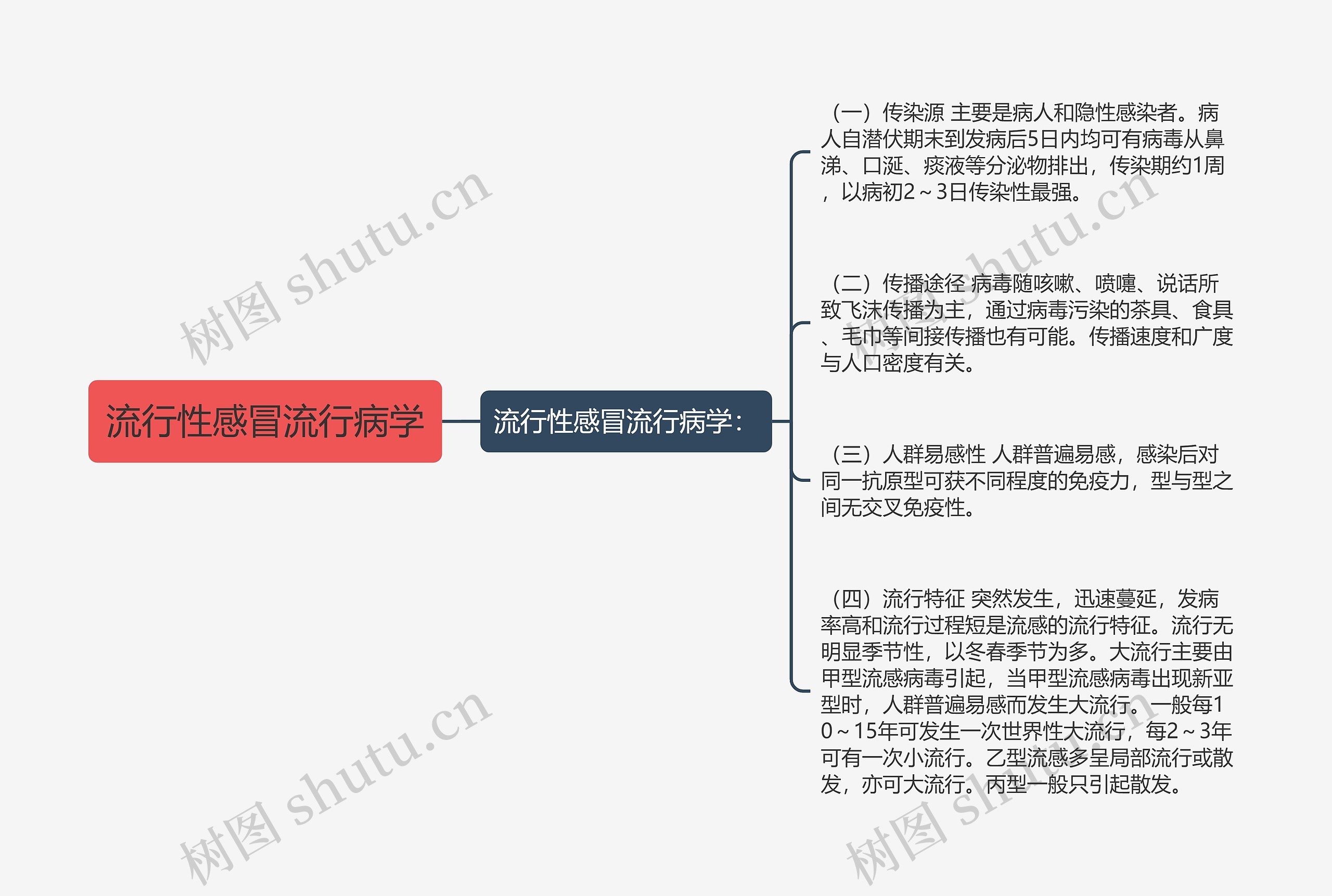 流行性感冒流行病学思维导图